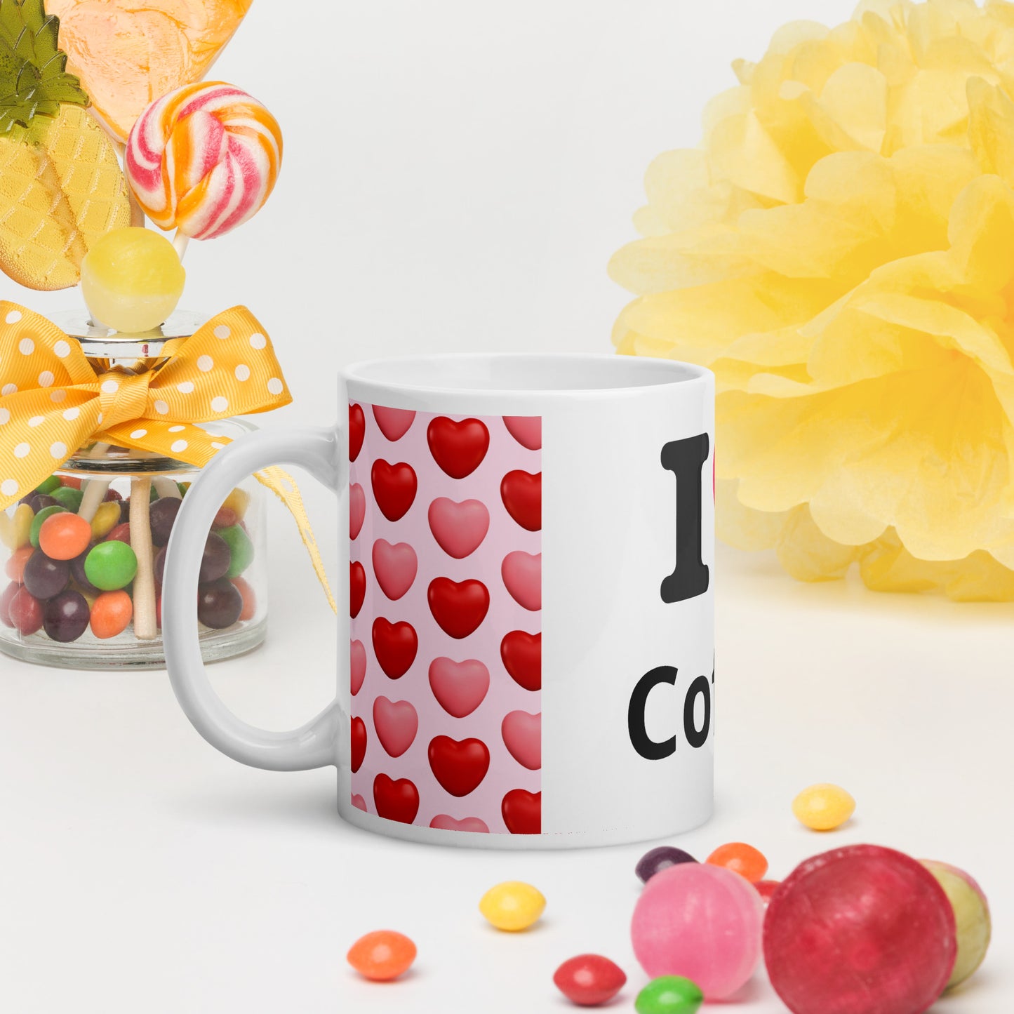White Cup I Love Coffee Cup