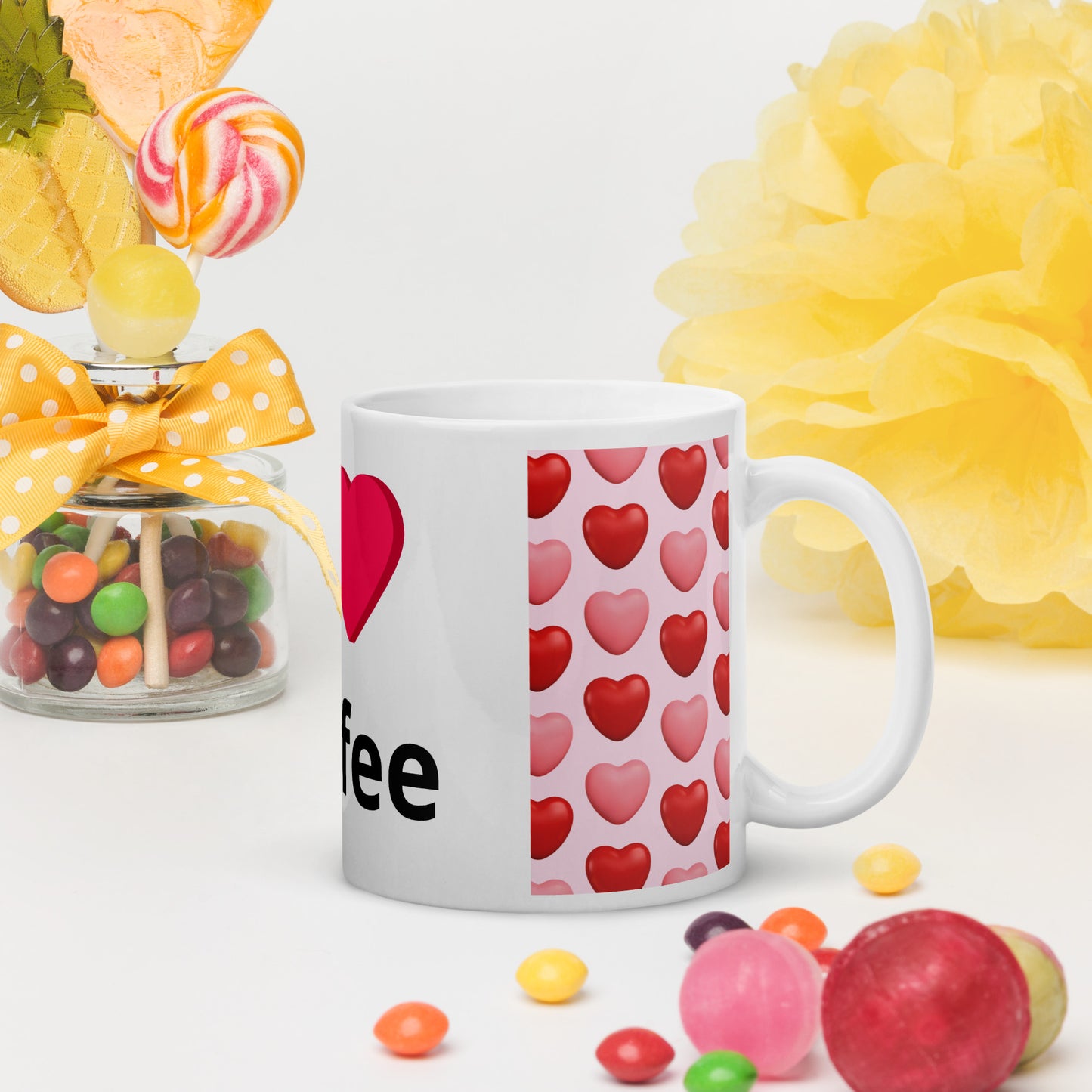 White Cup I Love Coffee Cup