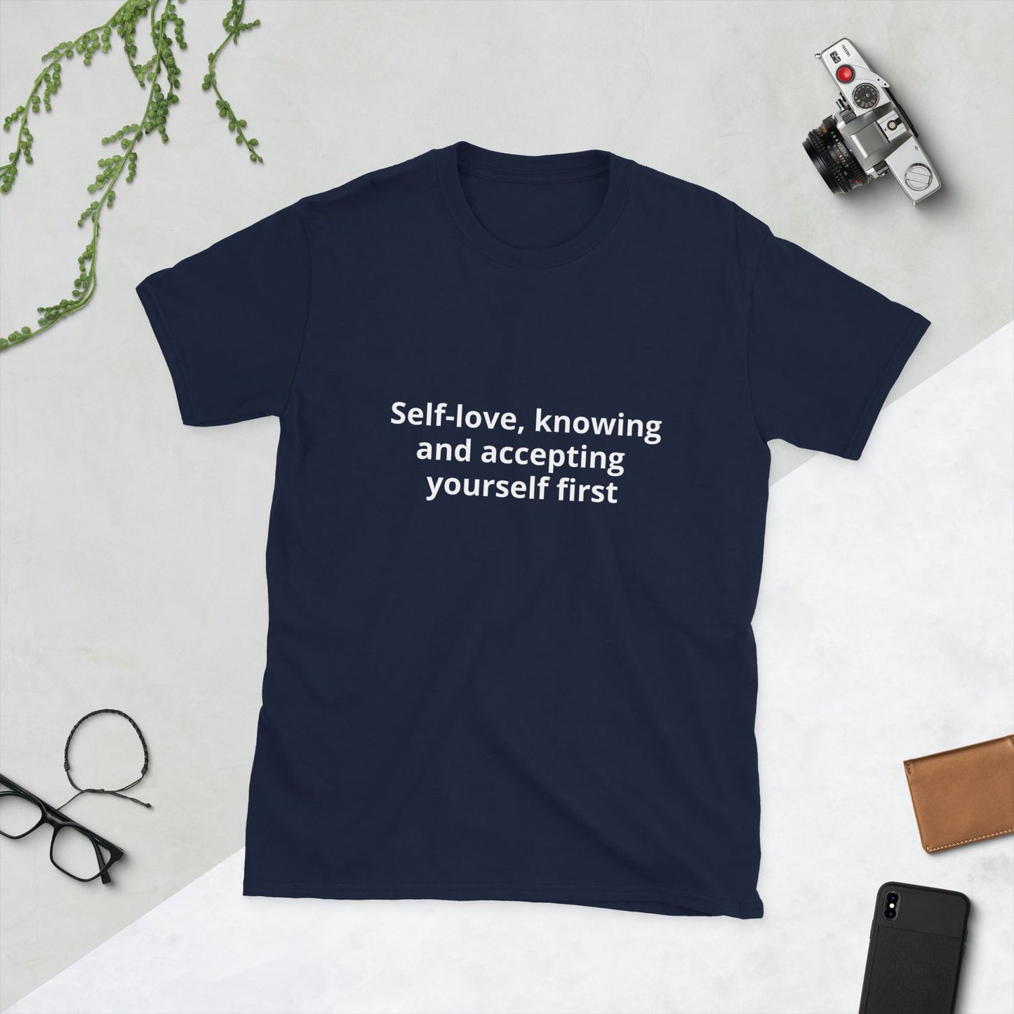 Black Unisex T-Shirt - M - Navy Blue