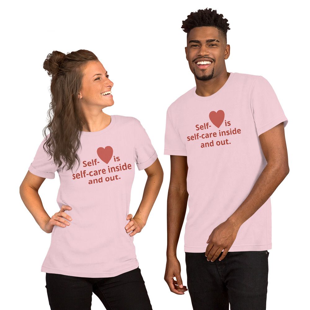White Unisex T-Shirt - Soft Pink - S