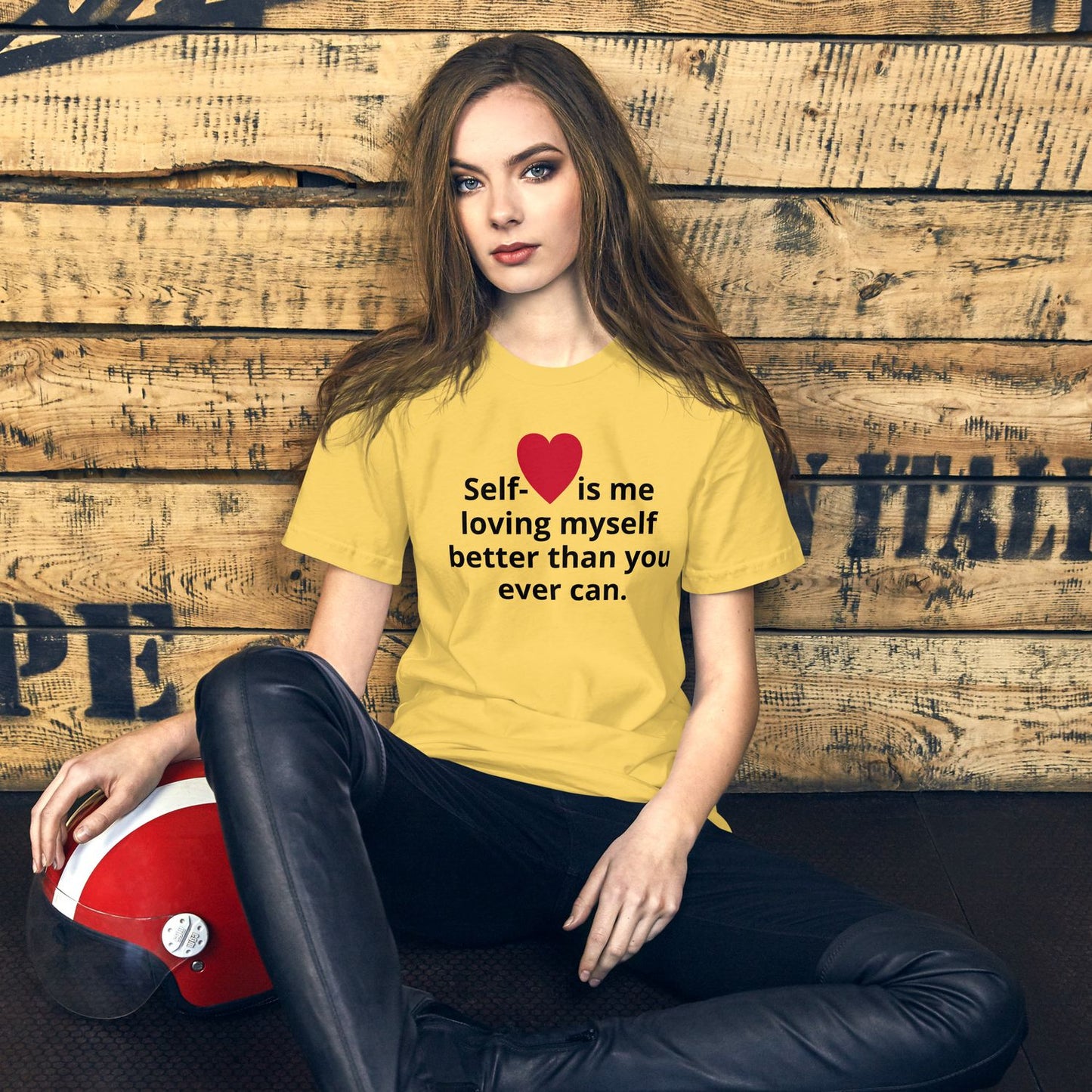 White T-Shirt - Yellow - L