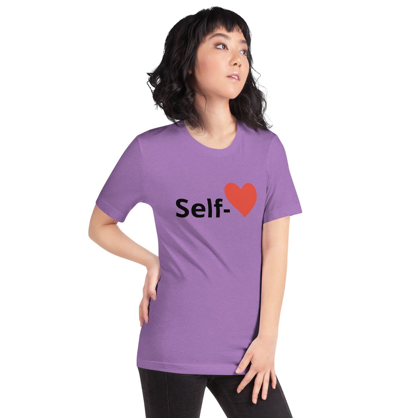 White T-Shirt - Heather Team Purple
