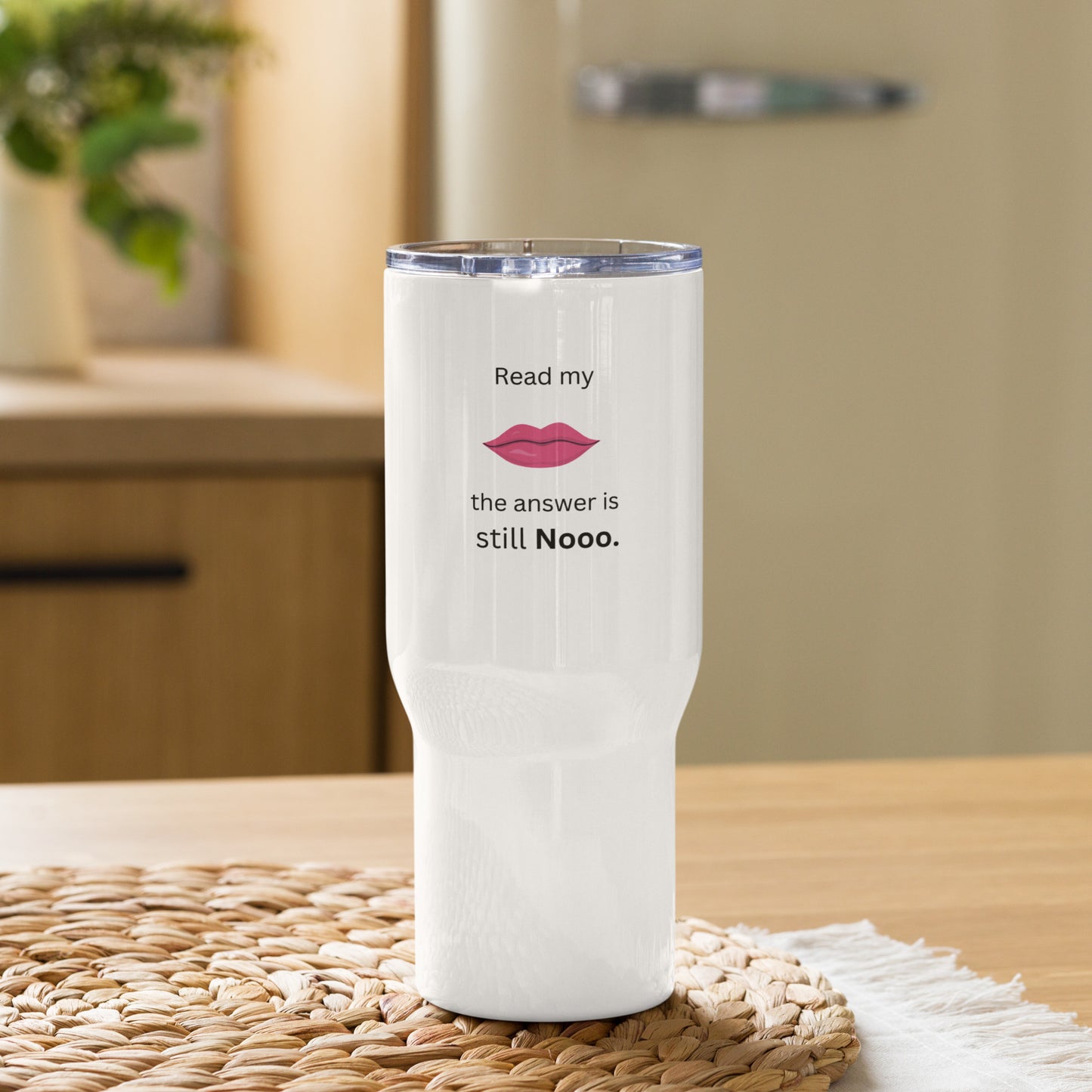White Travel Cup with Handle