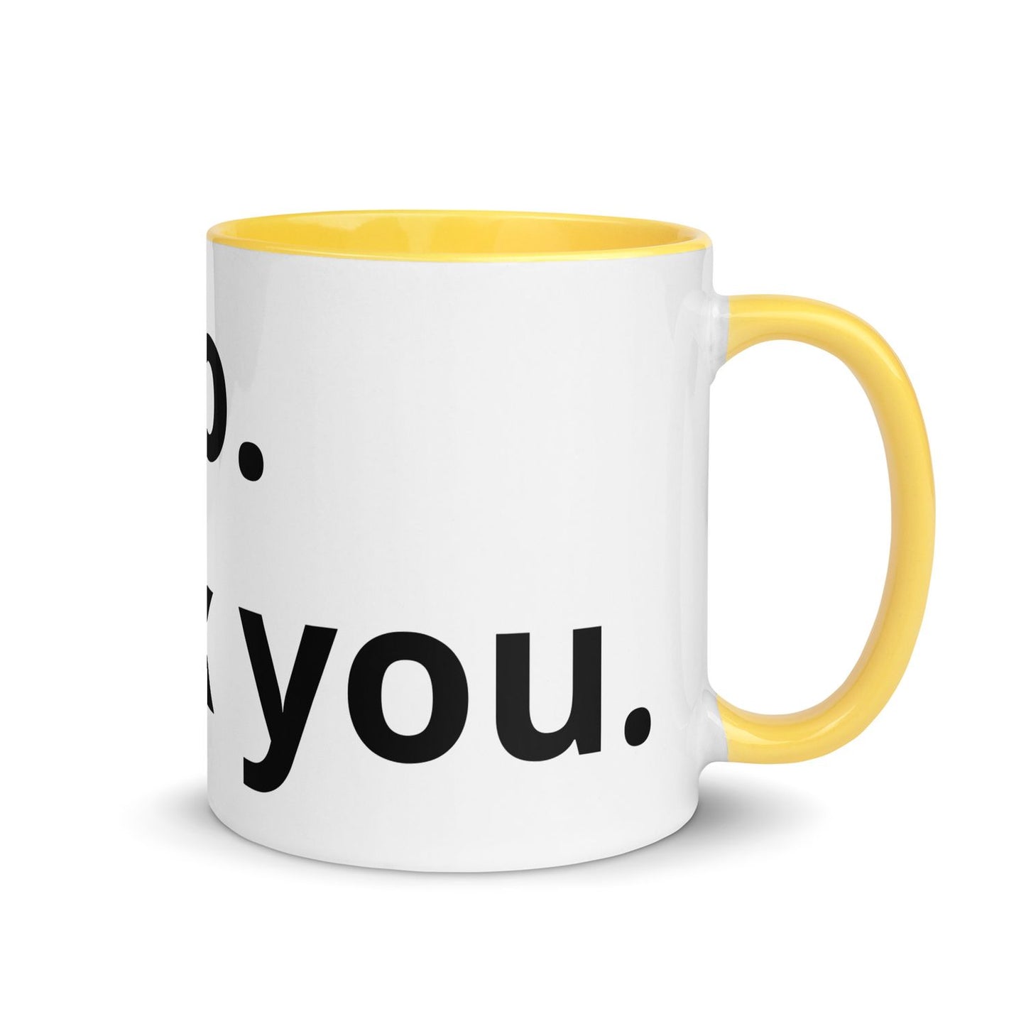 White Ceramic Cup with Color Inside - Yellow