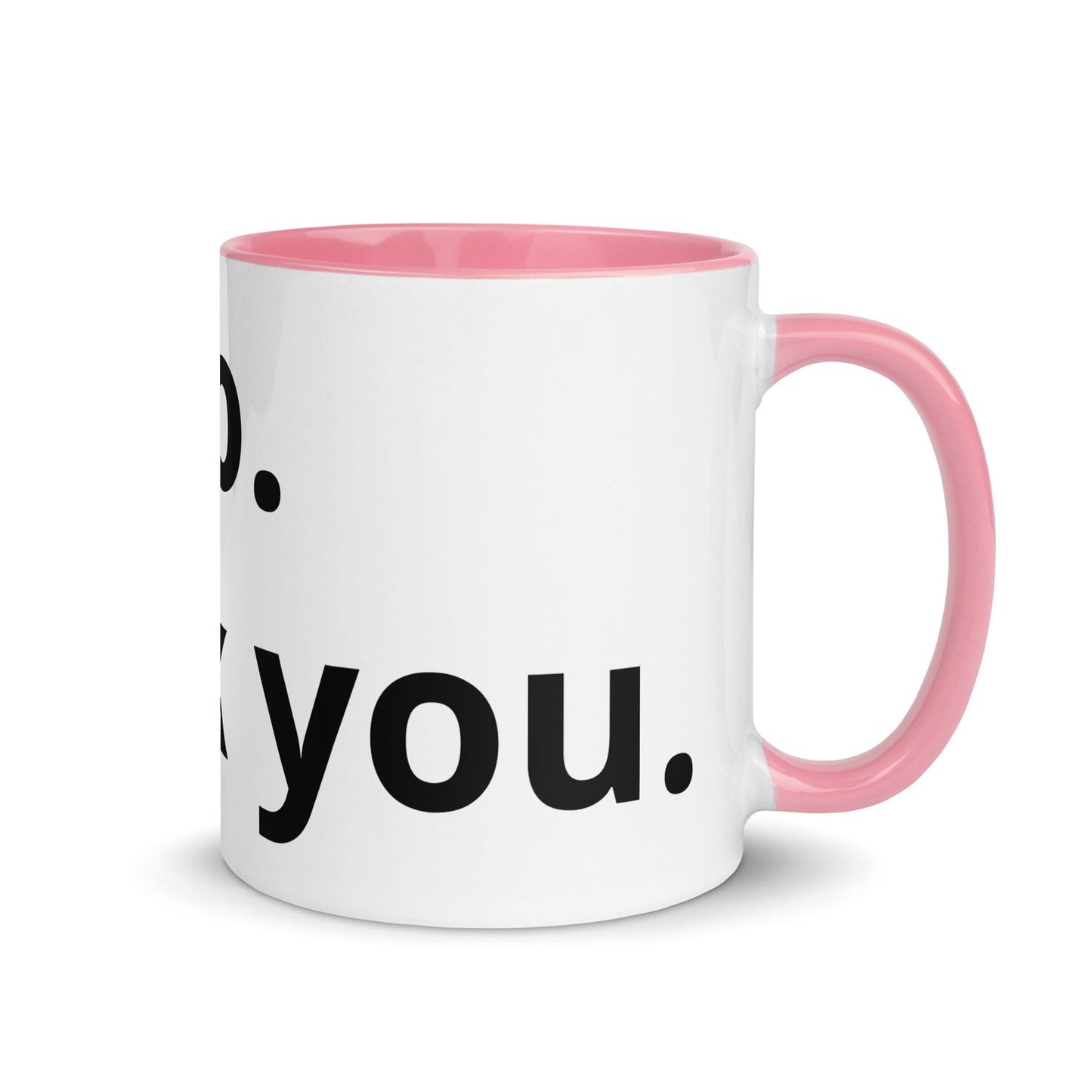 White Ceramic Cup with Color Inside - Pink