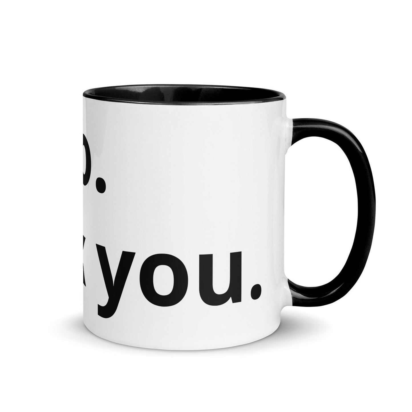 White Ceramic Cup with Color Inside - Black
