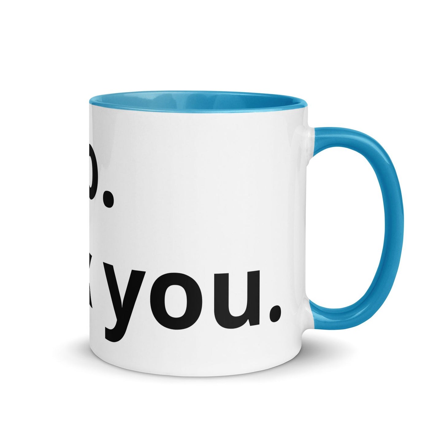 White Ceramic Cup with Color Inside - Blue