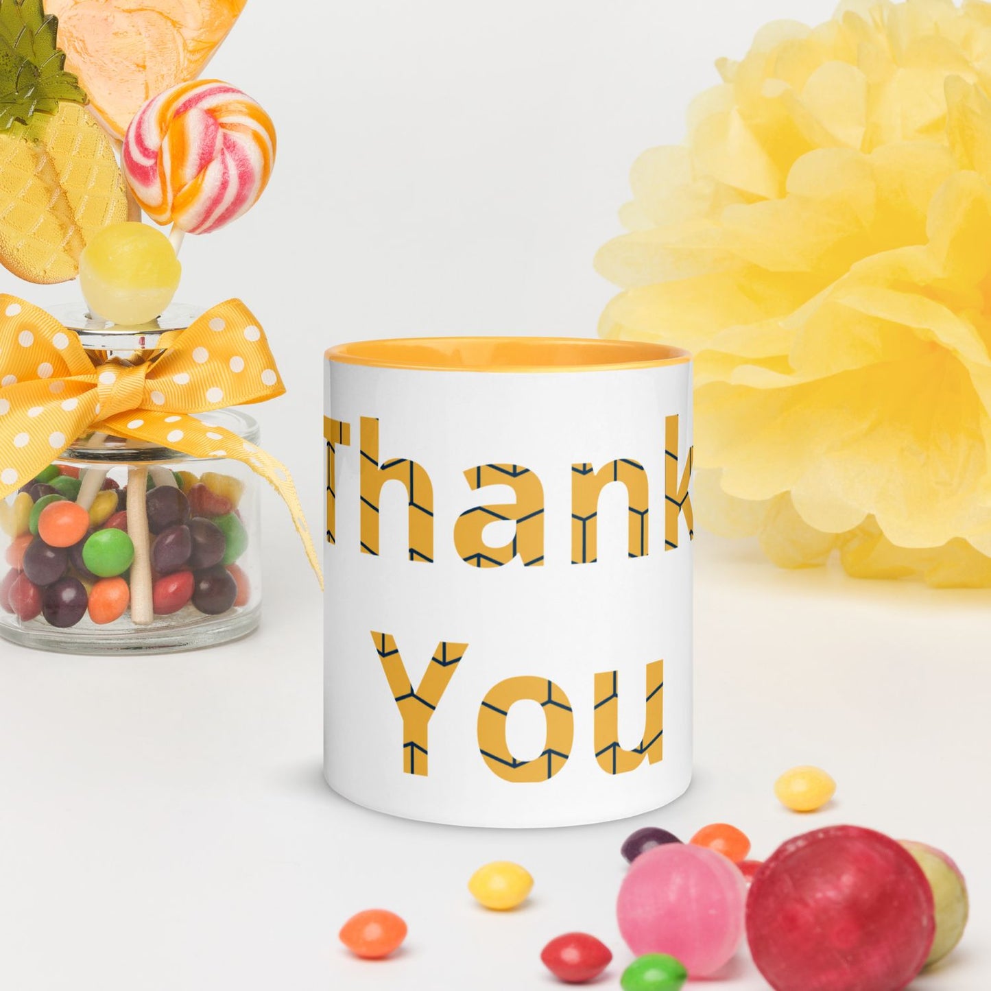 White Ceramic Cup with Color Inside