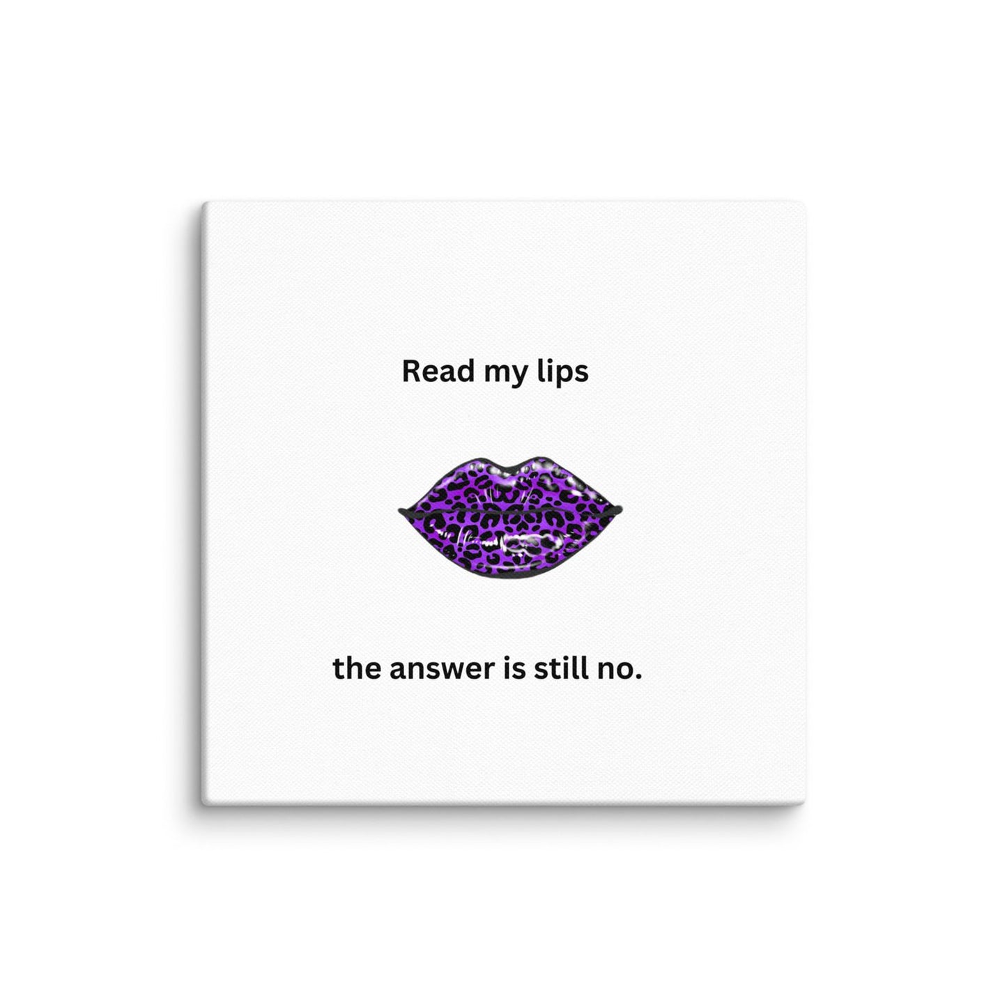 White Canvas Read My Lips - 16×16