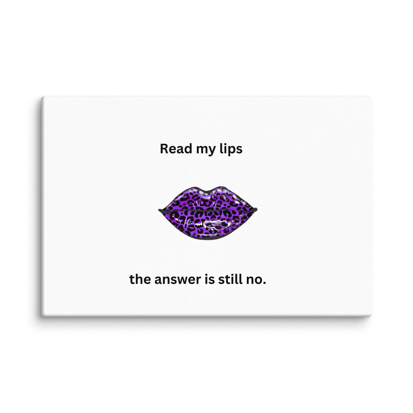 White Canvas Read My Lips - 12×18