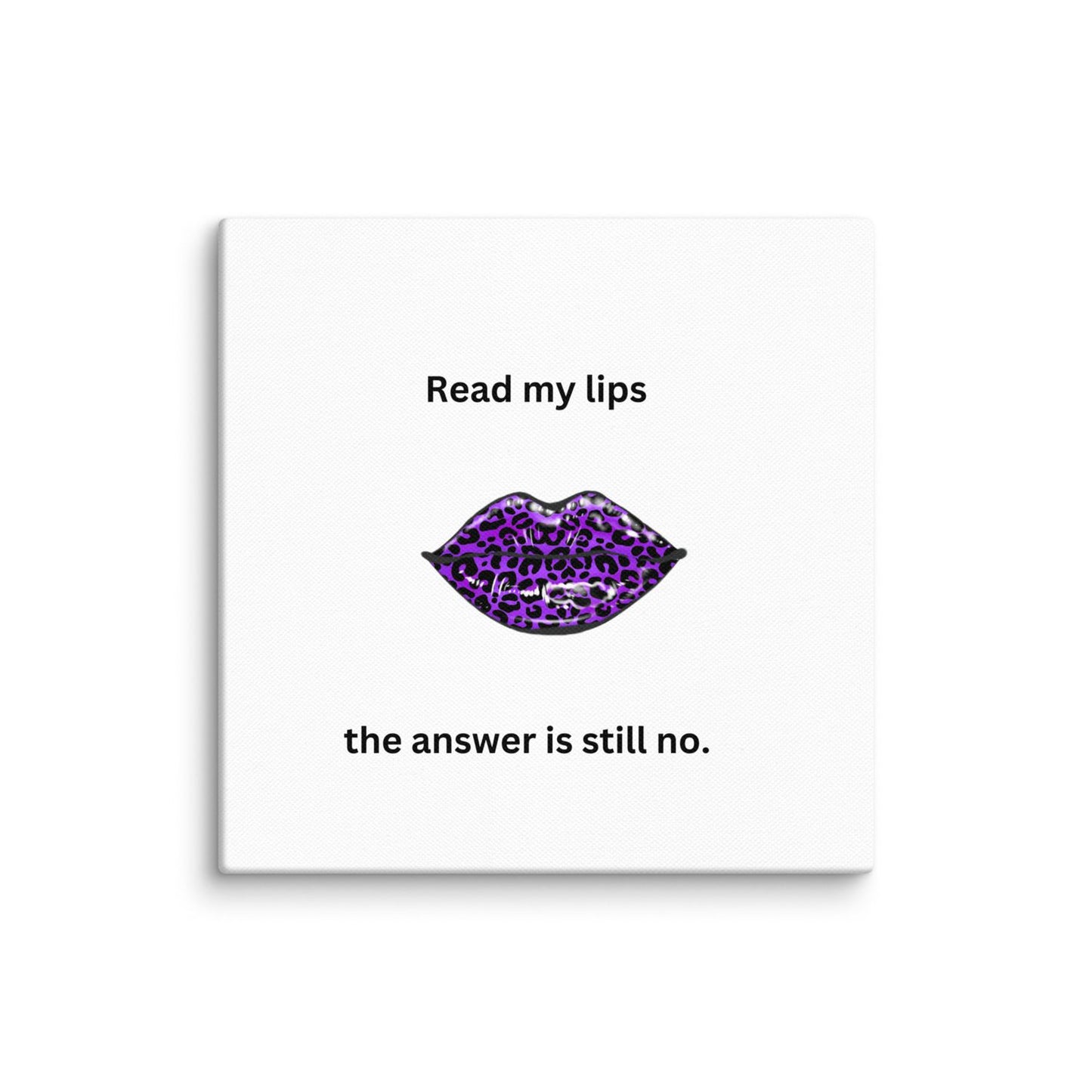 White Canvas Read My Lips - 12×12