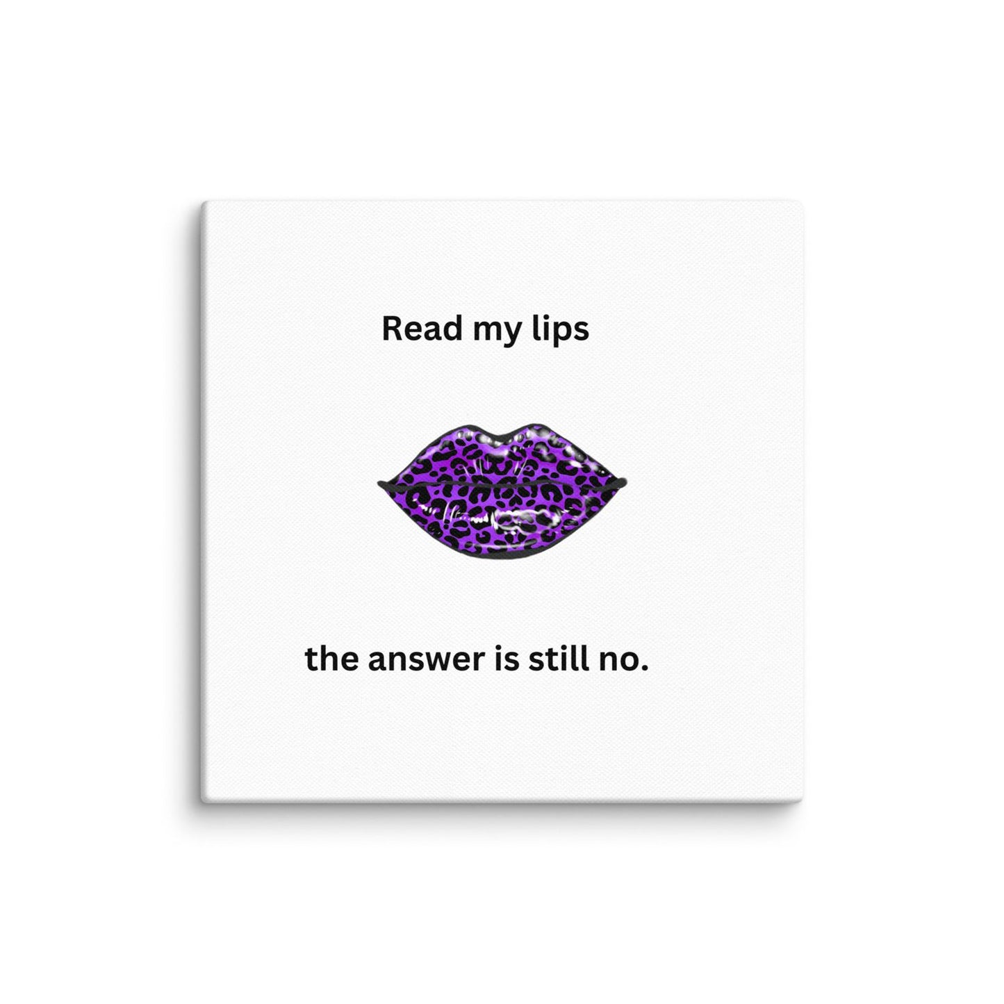 White Canvas Read My Lips - 6x6