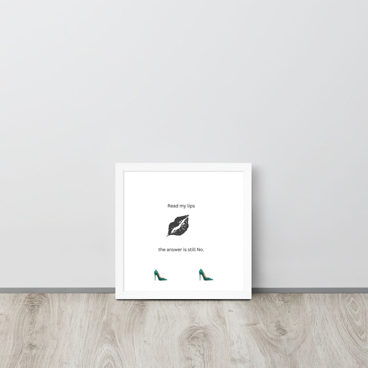 Black Framed Phot Paper Poster - White - 12×12