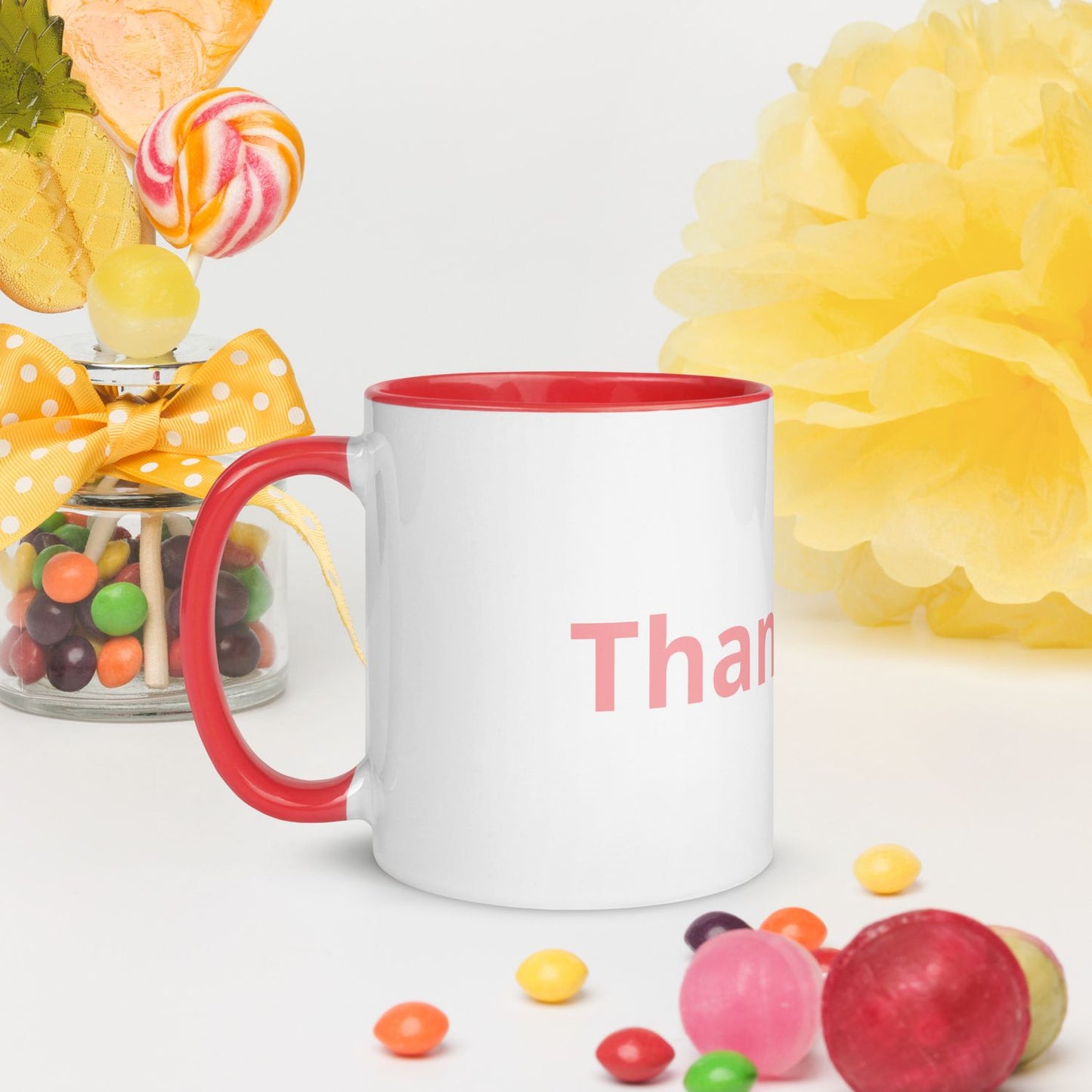 White Cup with Color Inside