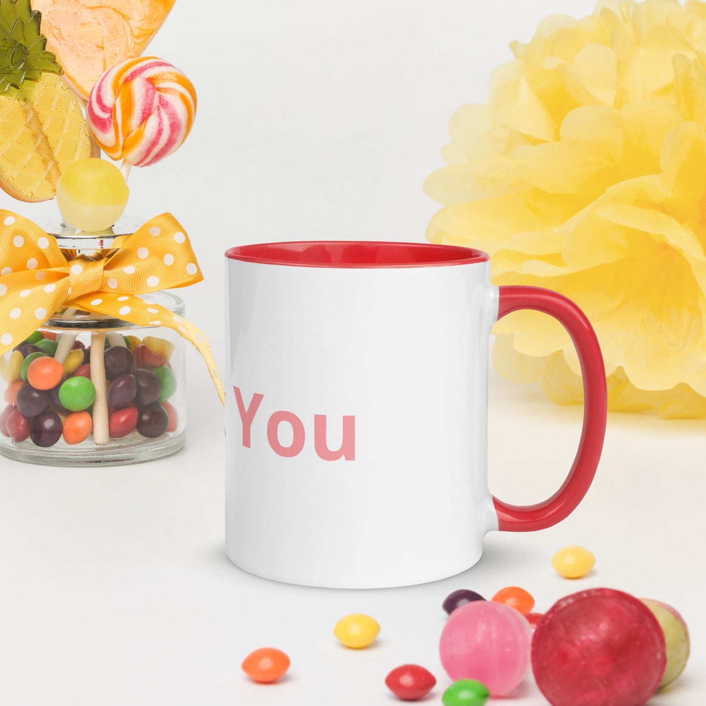 White Cup with Color Inside