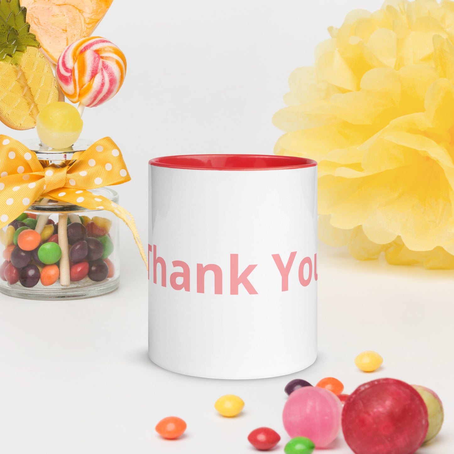 White Cup with Color Inside
