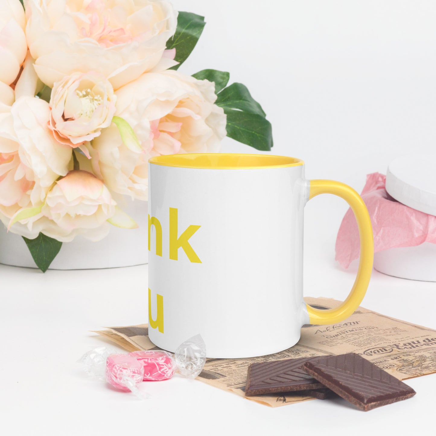 White Cup with Color Inside