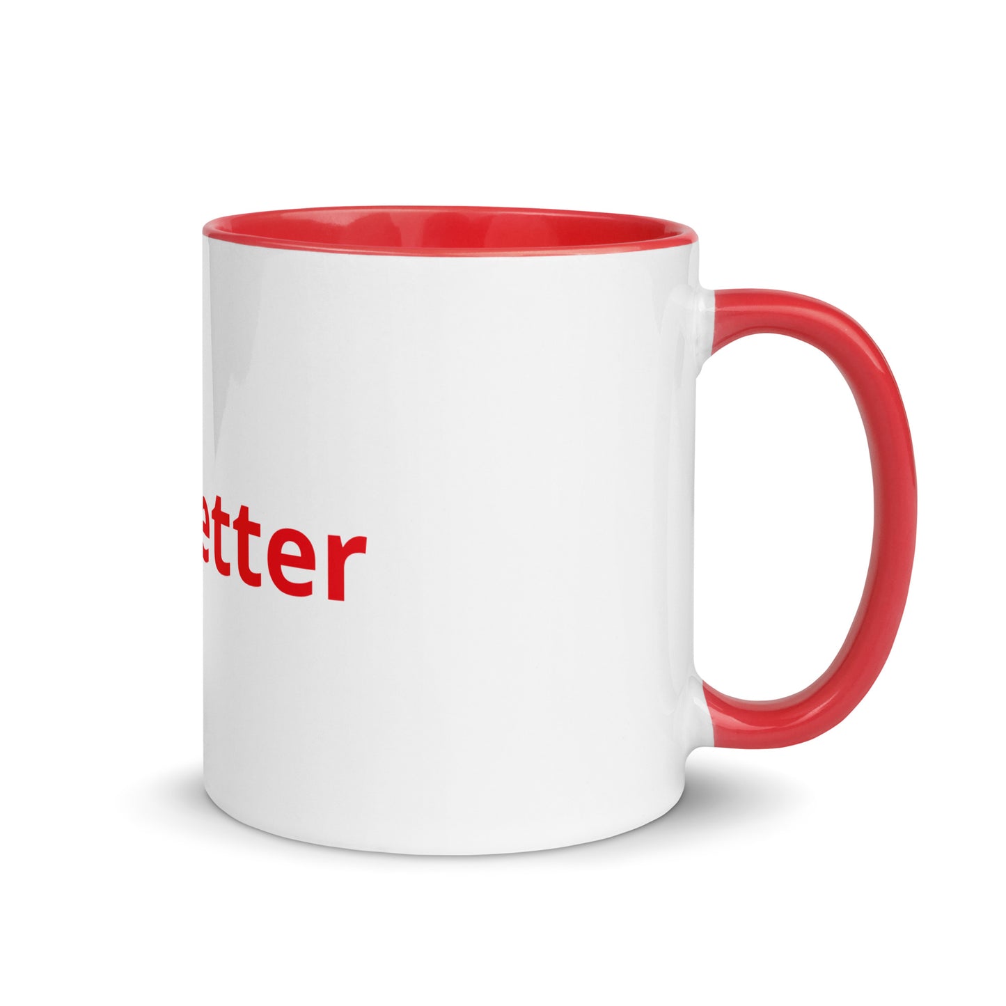 White Ceramic Cup with Red Color Inside