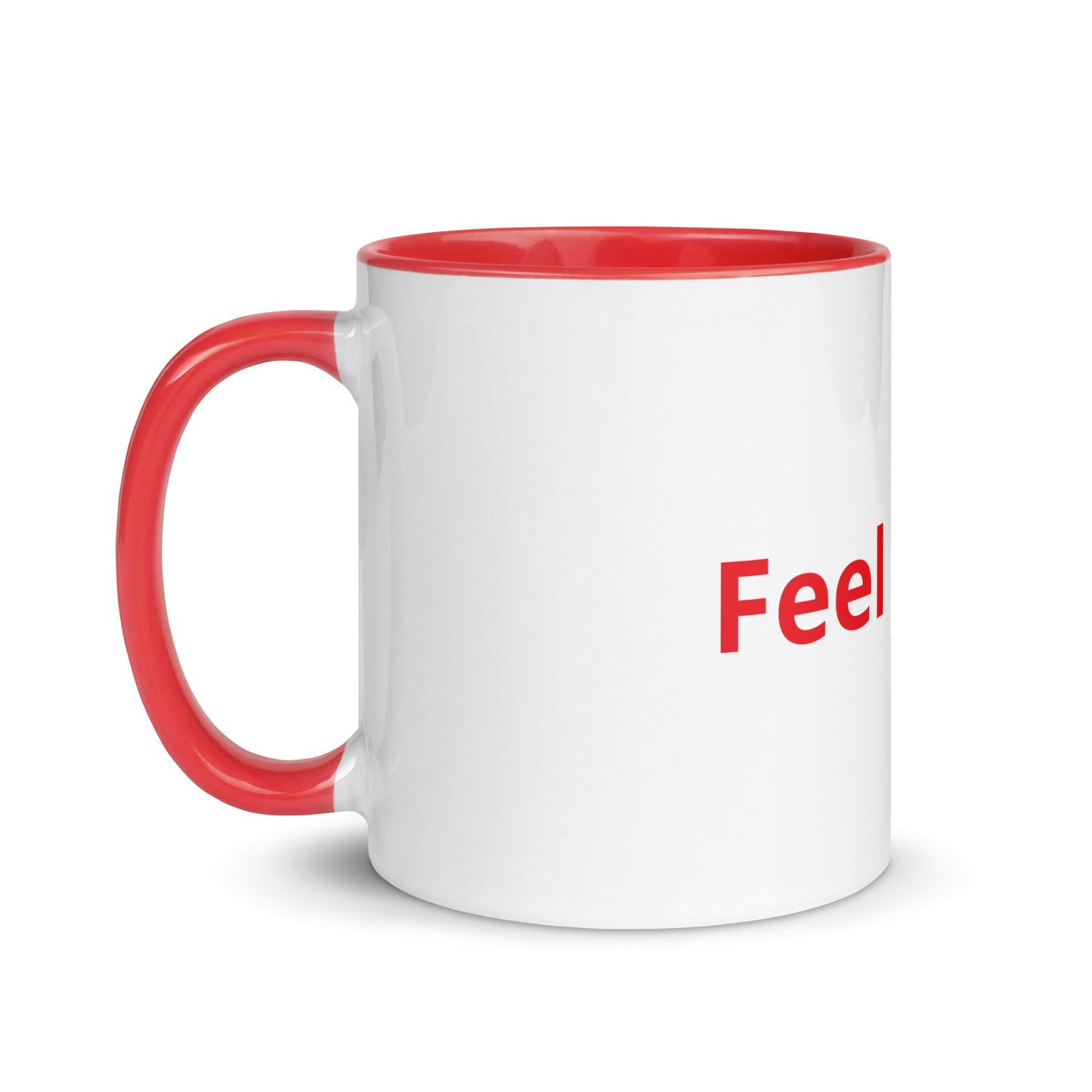 White Ceramic Cup with Red Color Inside