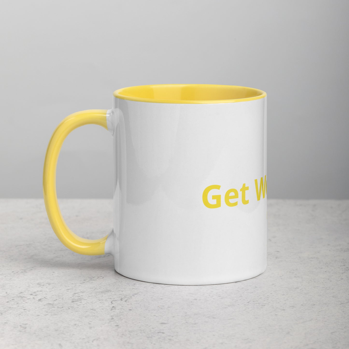White Cup with Color Inside