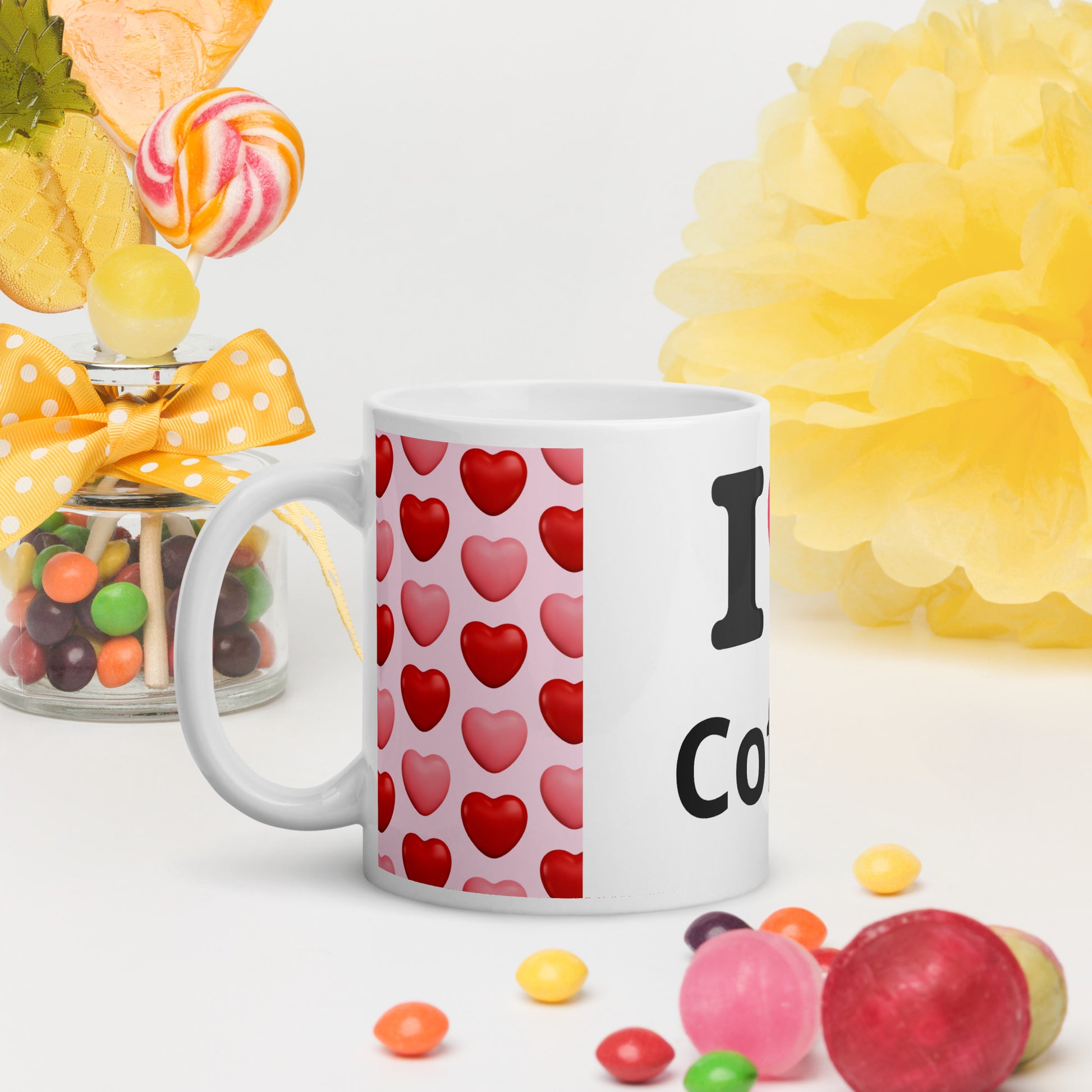White Cup I Love Coffee Cup