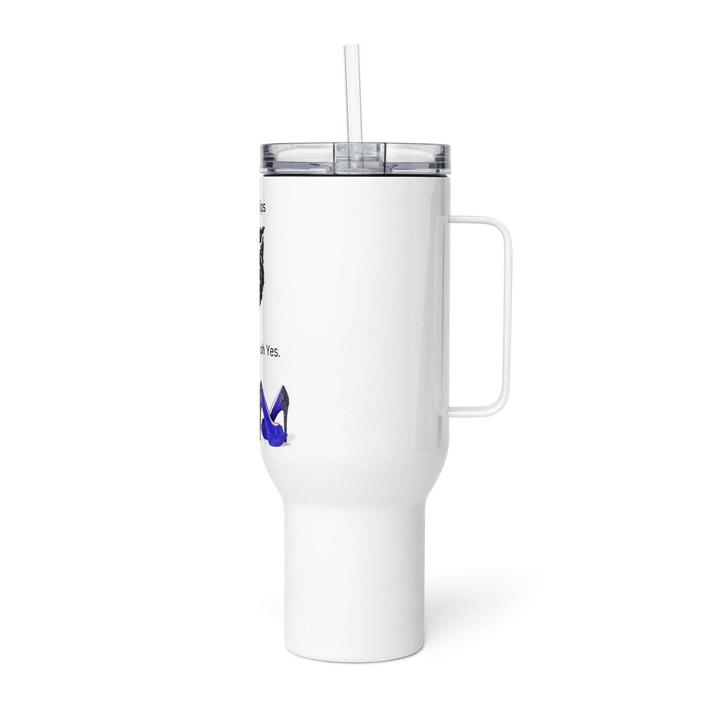 White Travel Cup with Handle