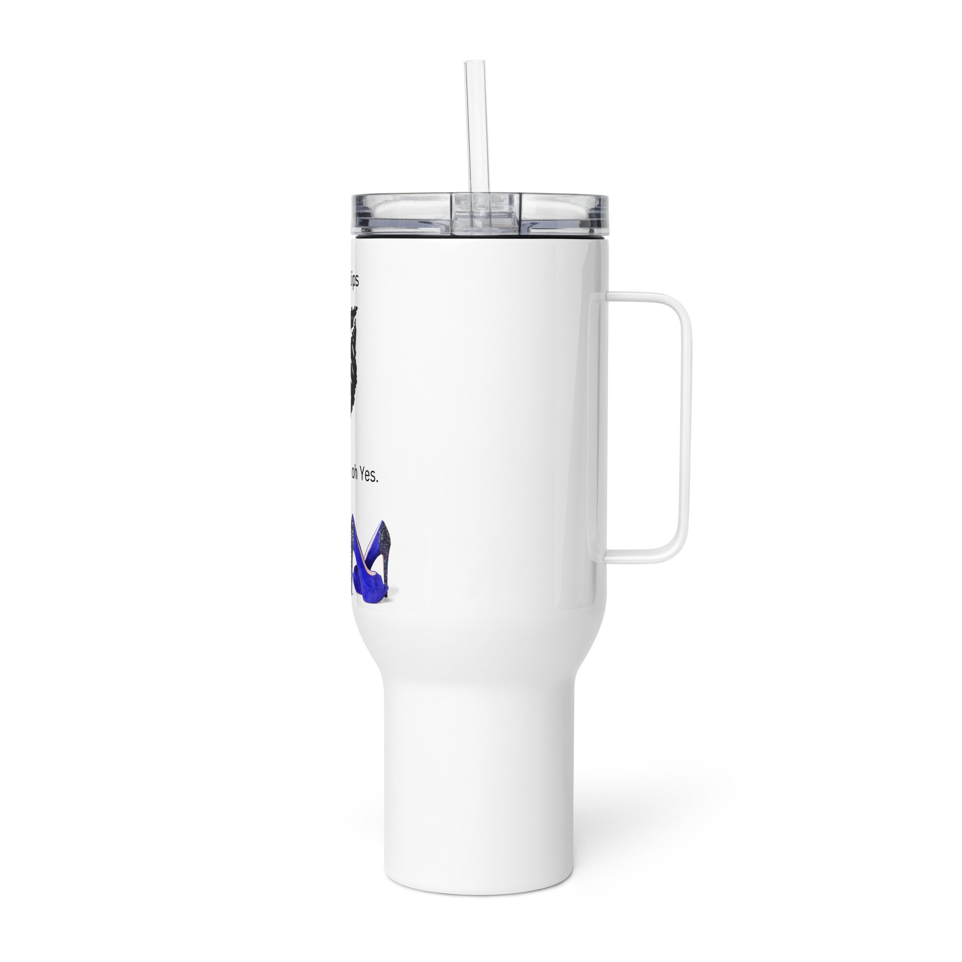 White Travel Cup with Handle