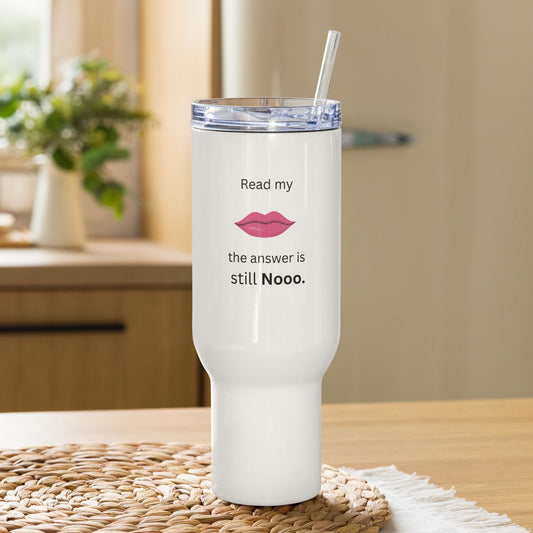 White Travel Cup with Handle