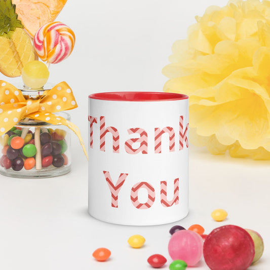 White Ceramic Cup with Color Inside