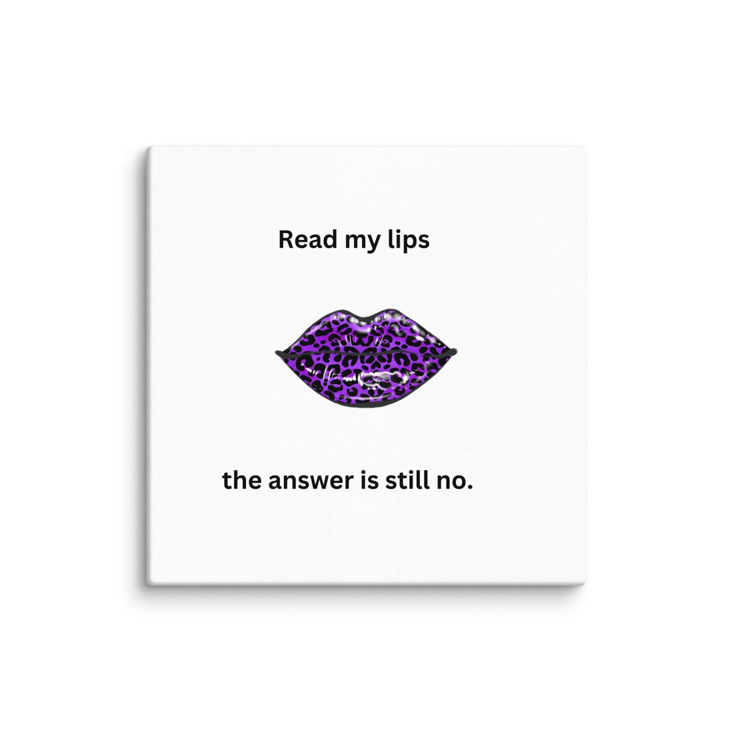 White Canvas Read My Lips - 6x6
