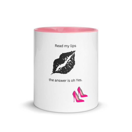 White Cup with Color Inside