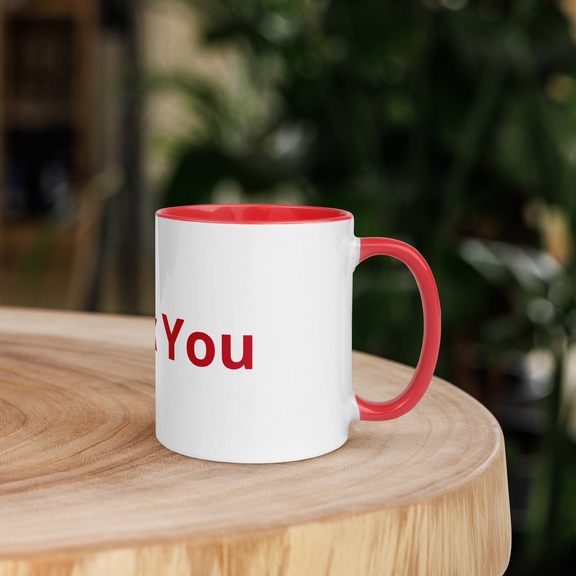 White Ceramic Cup with Color Inside