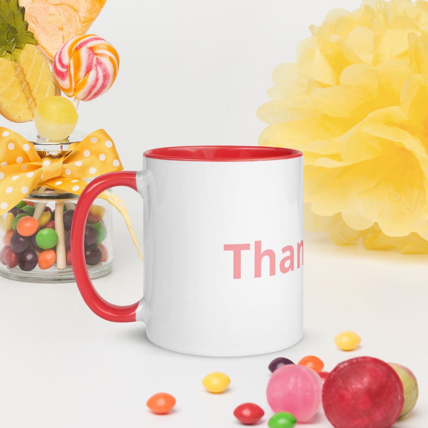 White Cup with Color Inside