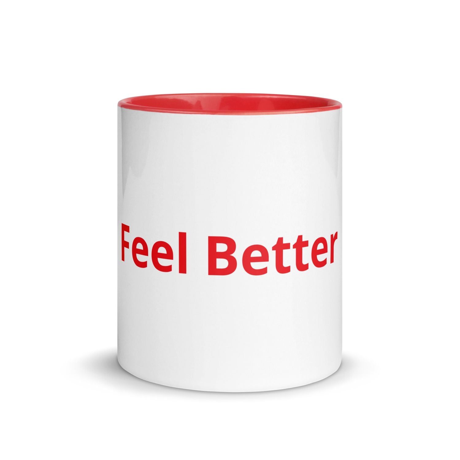 White Ceramic Cup with Red Color Inside