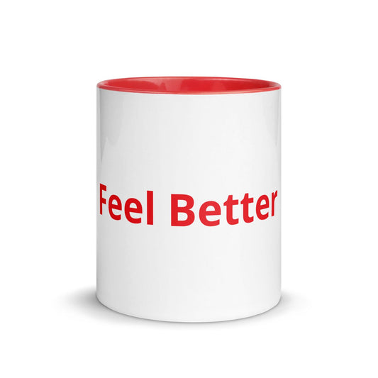 White Ceramic Cup with Red Color Inside