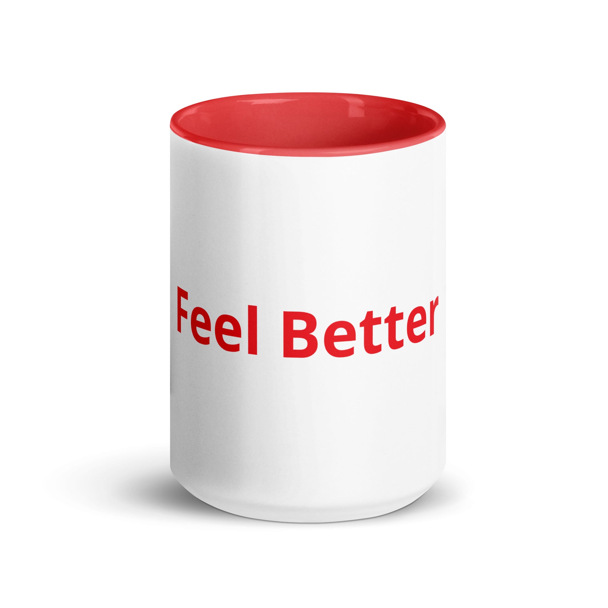 White Ceramic Cup with Red Color Inside