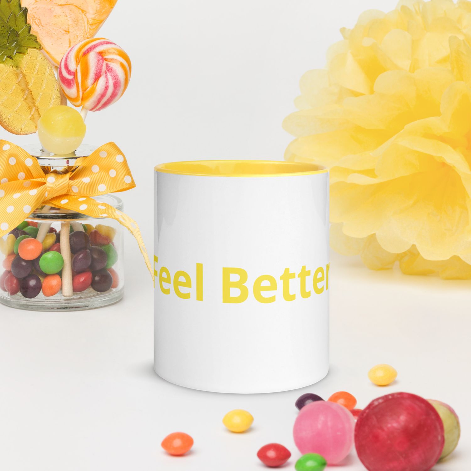 White Coffee Cup  with Color Inside