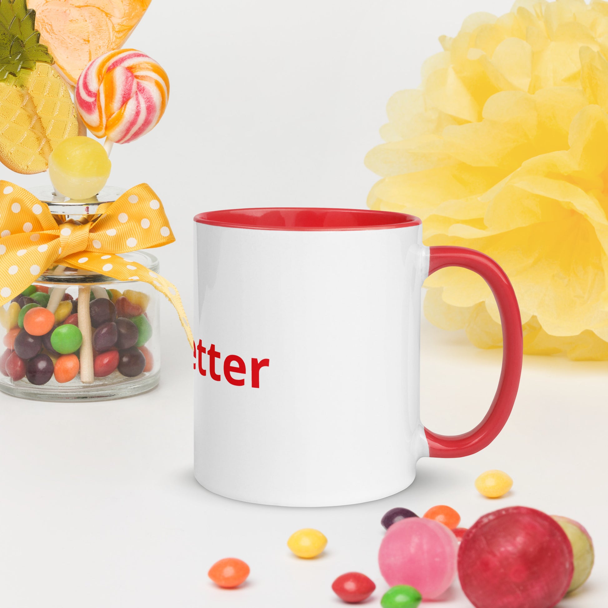 White Cup with Color Inside