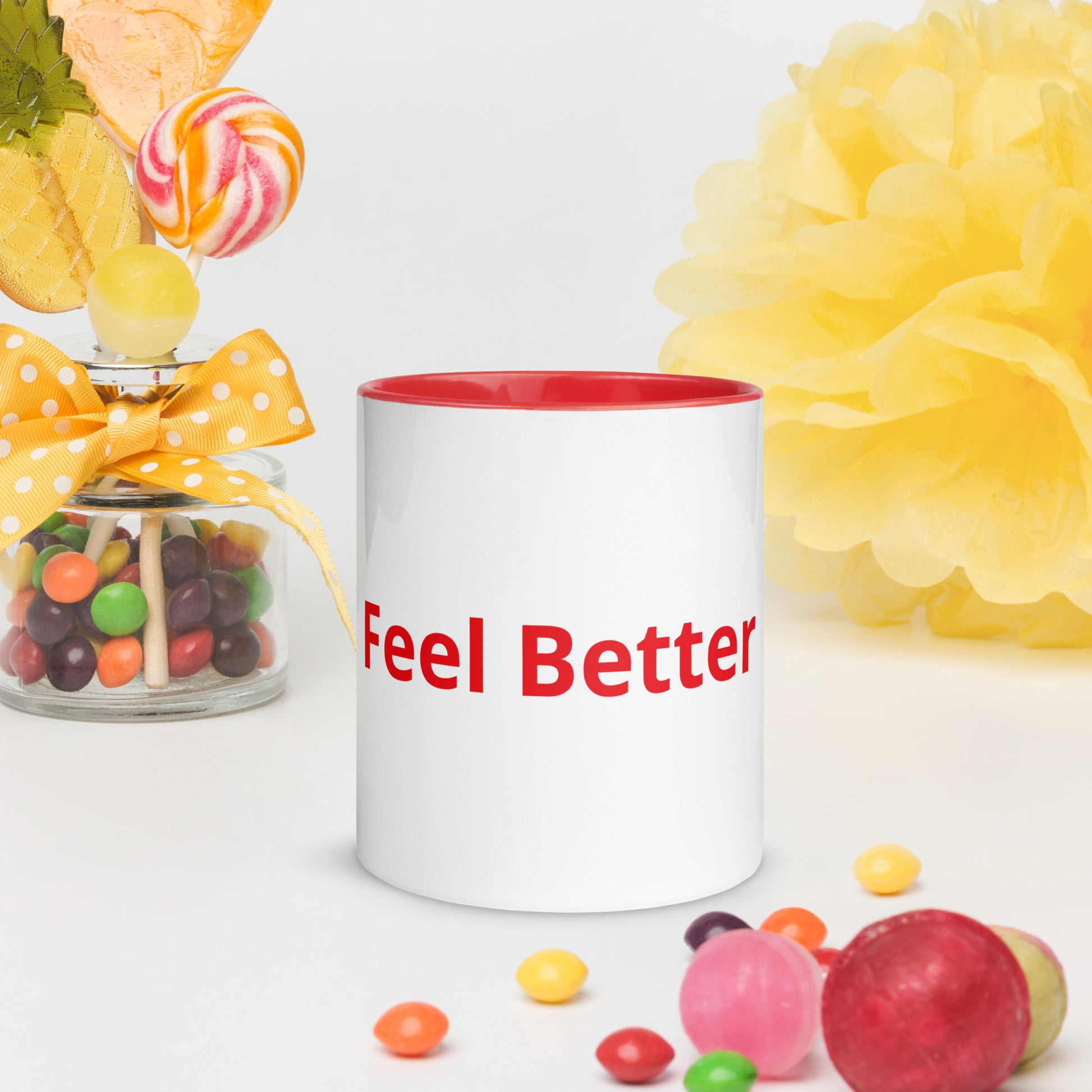 White Cup with Color Inside